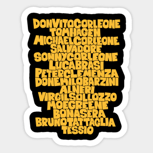 The Godfather: Tribute to the Main Actors of the Classic Sticker